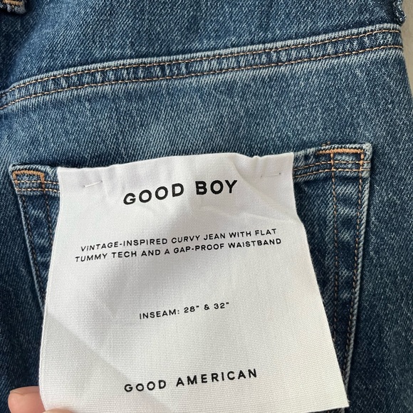 🦋GOOD AMERICAN GOOD BOY FRAY FRINGE HEM HIGH WAIST JEANS 4/27 - Picture 5 of 5